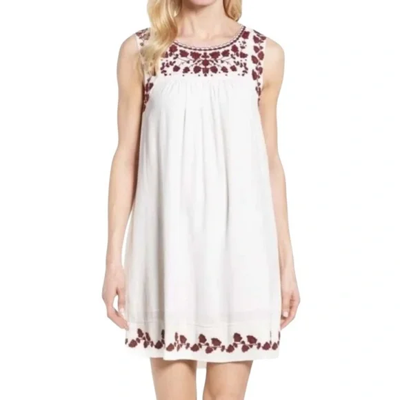 lucky brand embroidered shift dress EMBROIDERED SHIFT MINI DRESS
